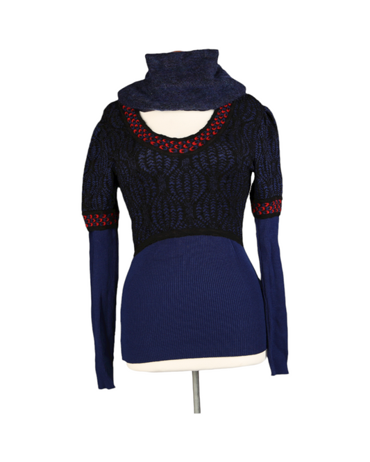 Cricot Chico Navy wool blouse
