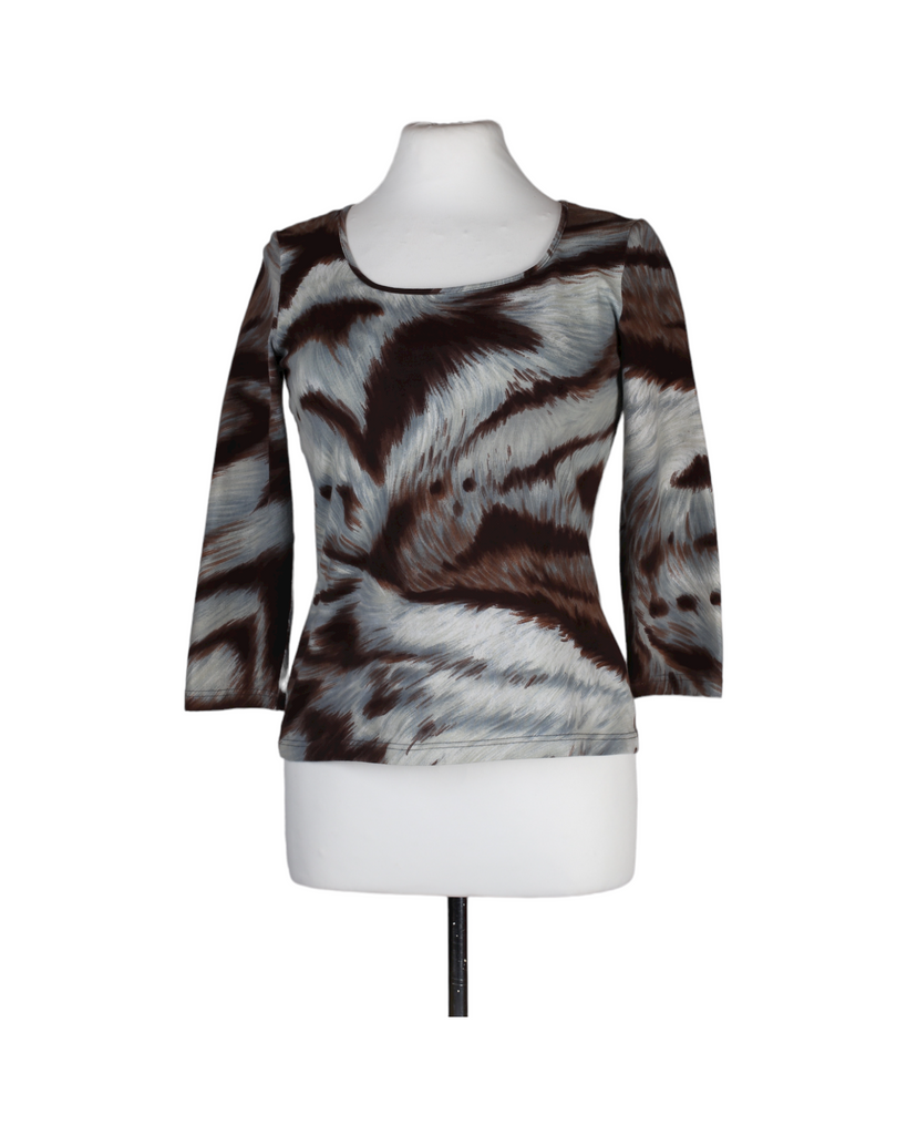 Votre Nom Long Sleeve Printed Blouse