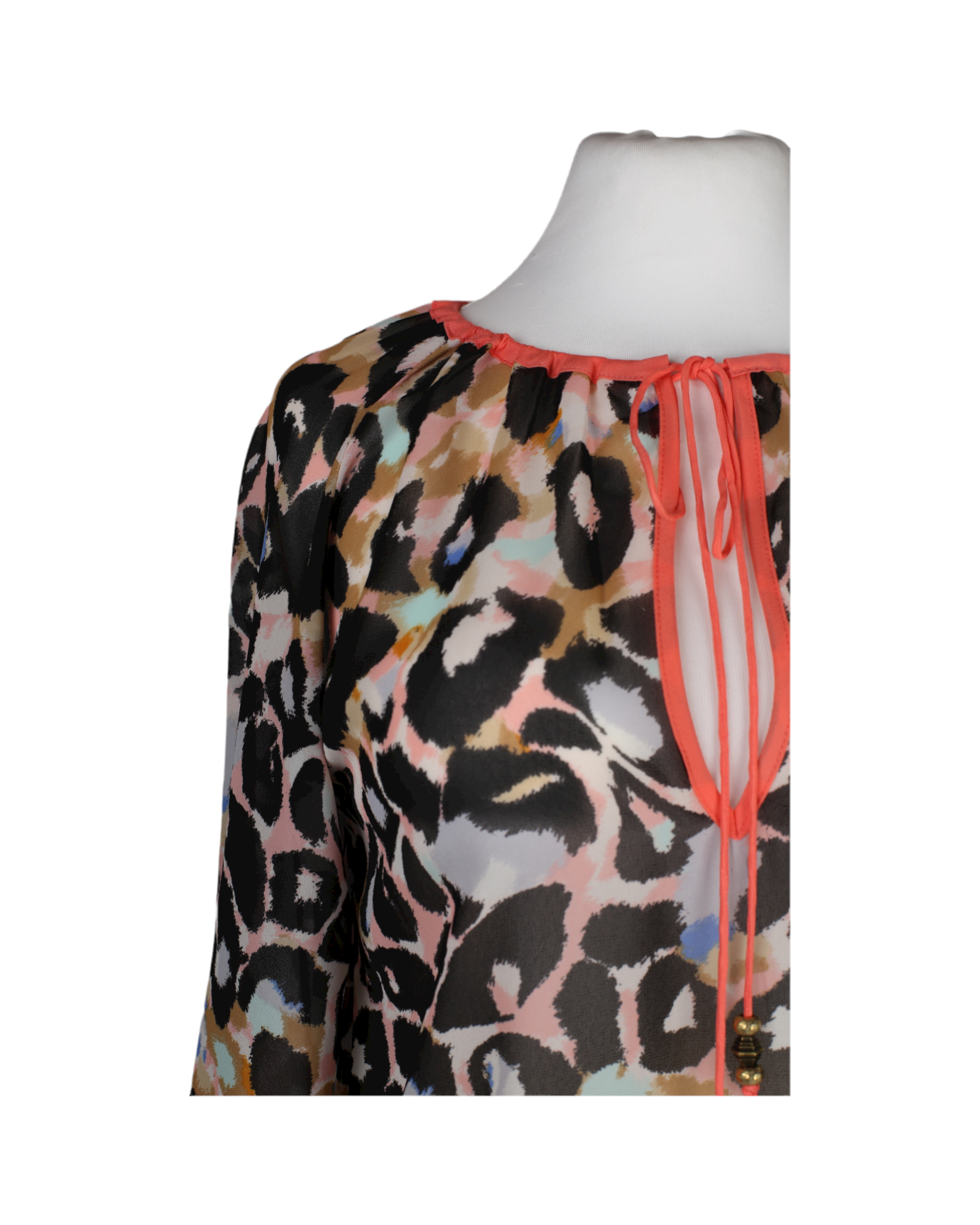 Matthew Williamson Long Sleeve Leopard Print Top