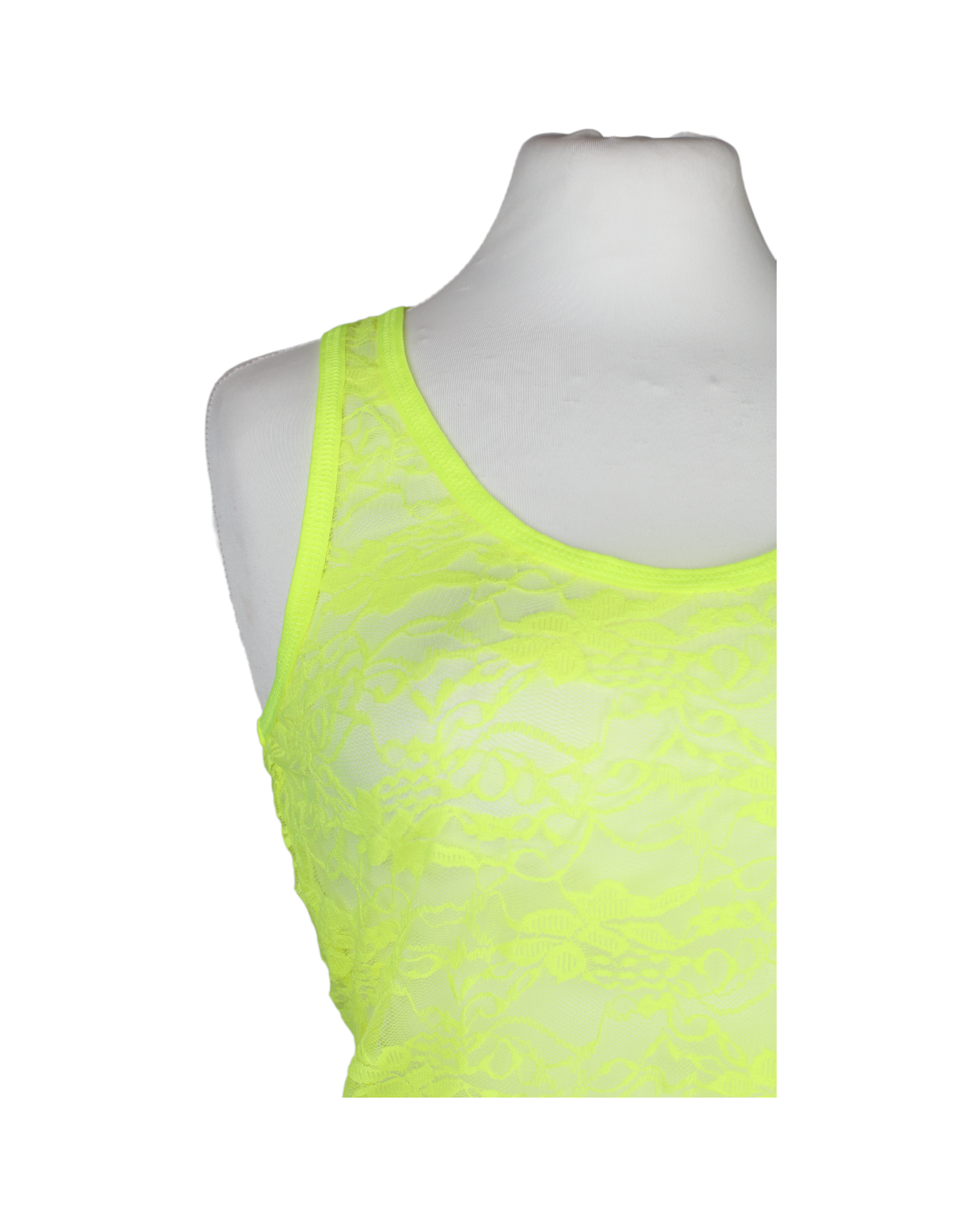 No Boundaries Neon Yellow Lace Tank