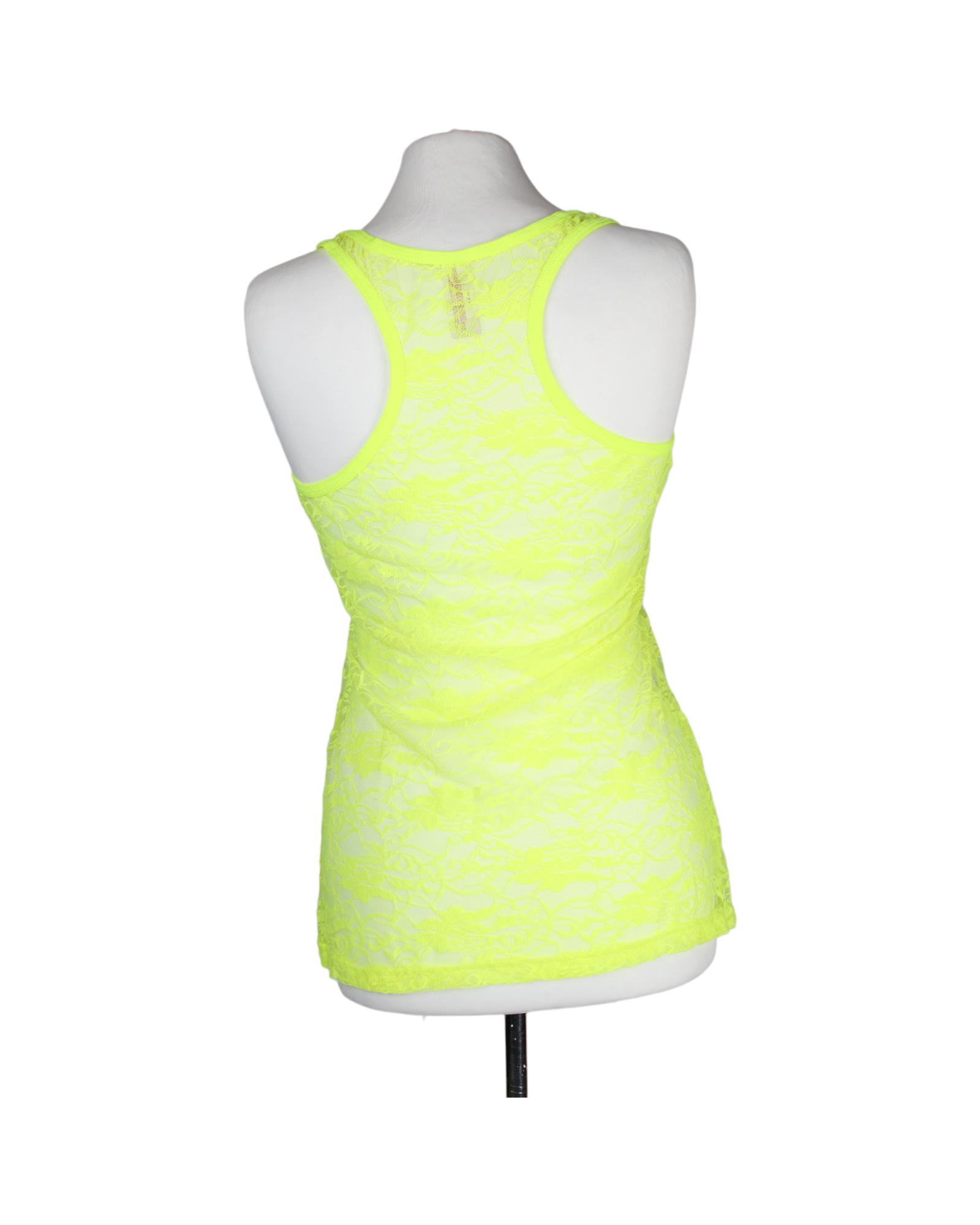 No Boundaries Neon Yellow Lace Tank