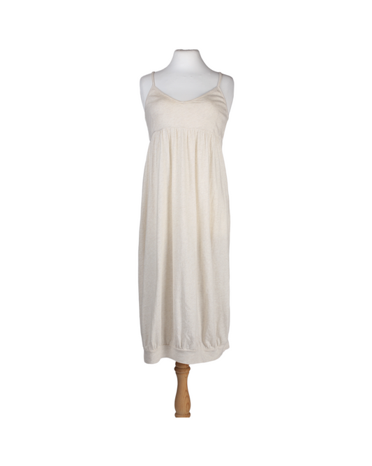 فستان متوسط الطول صيفي باللون الكريمي من متجر بوبي