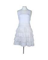 Manoush White Ruffled Knee Length Dress