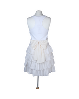 Manoush White Ruffled Knee Length Dress