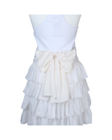 Manoush White Ruffled Knee Length Dress
