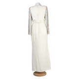 G. Kazazian Maxi White Long Sleeve Gown With Embroidery
