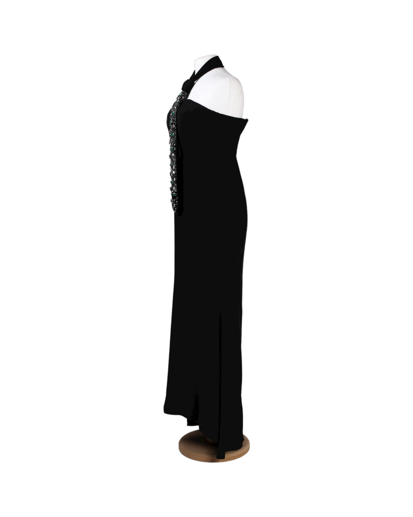David Meister Long black sleeveless dress