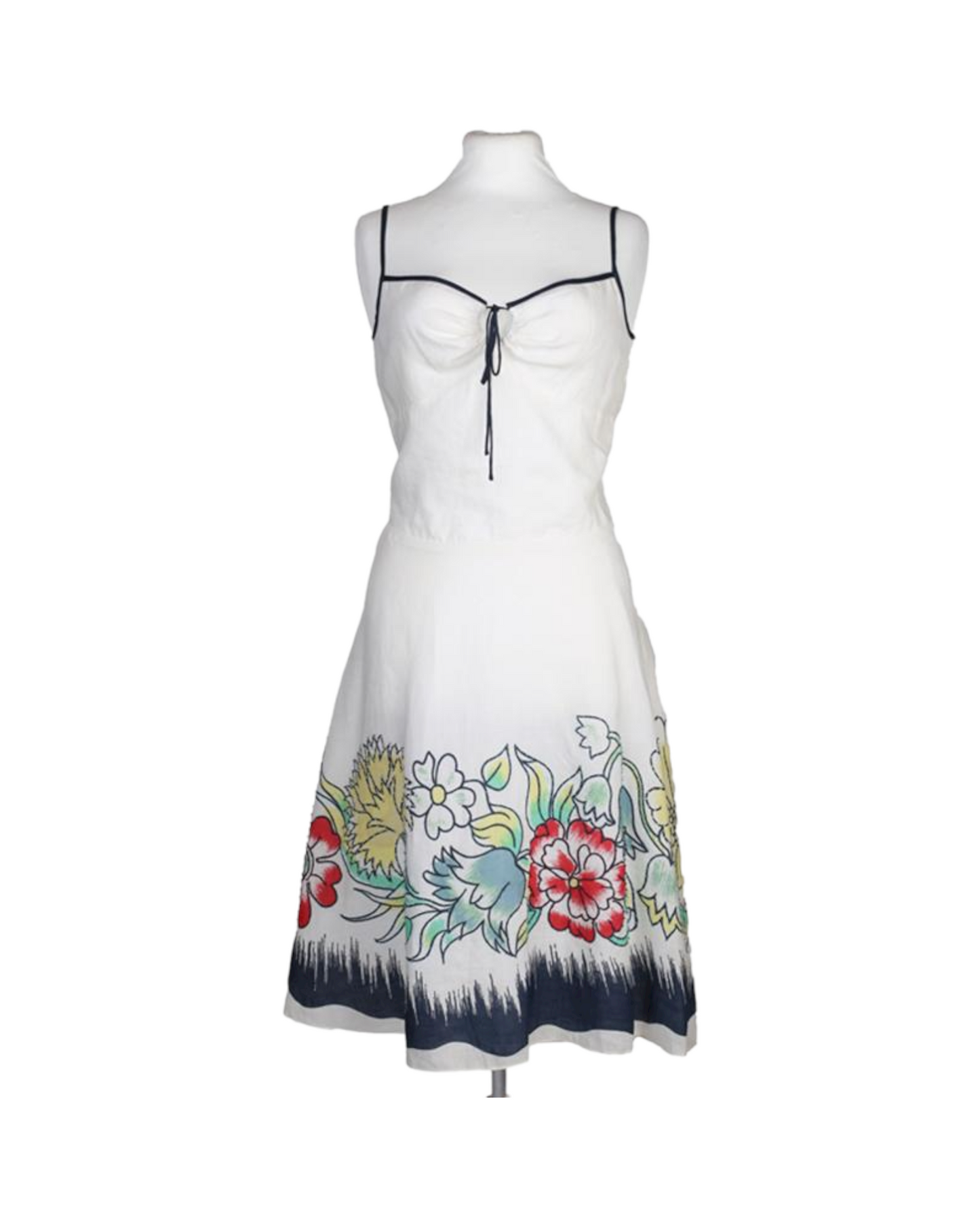 DKNY White Printed Summer Dress