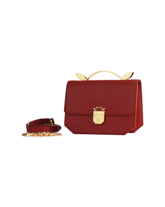 Rania Manasra Red Opulent Shoulder Bag