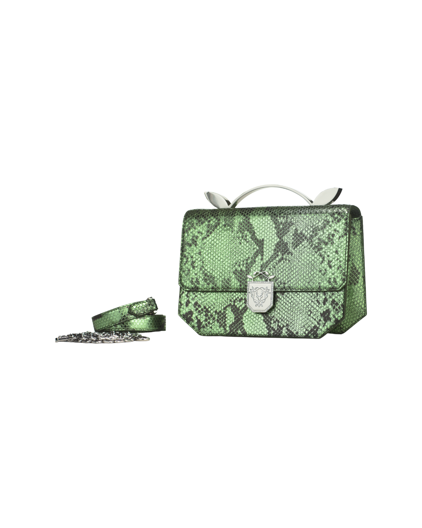Rania Manasra Green Opulent Shoulder Bag