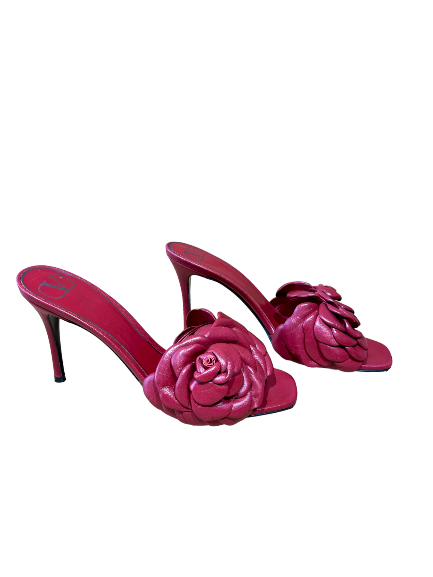 Valentino Rose Leather Sandals