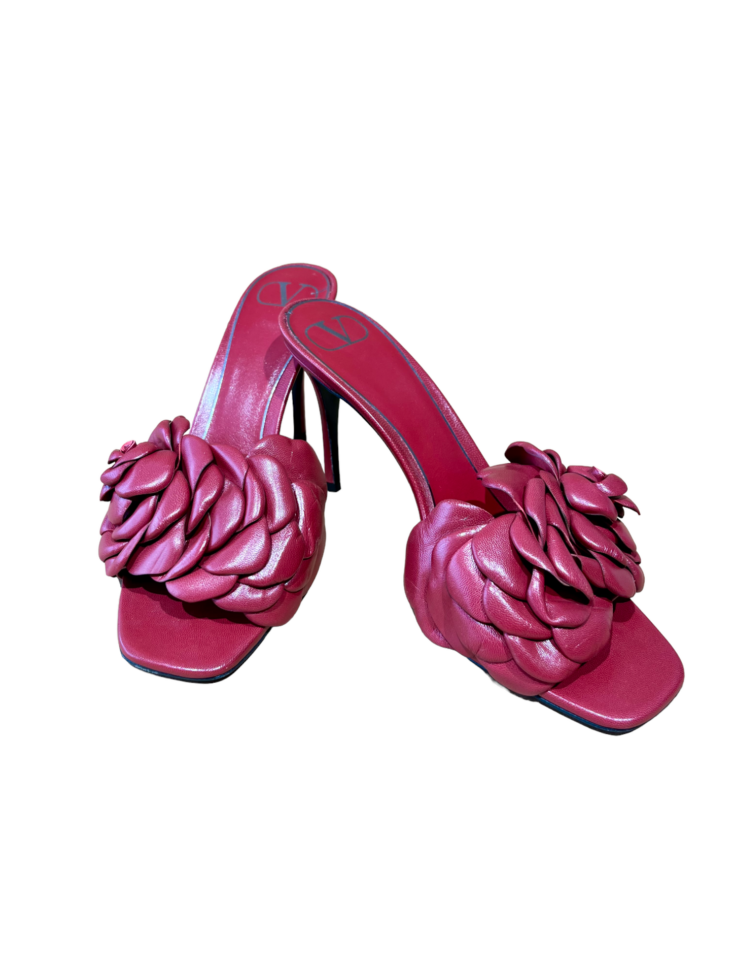 Valentino Rose Leather Sandals