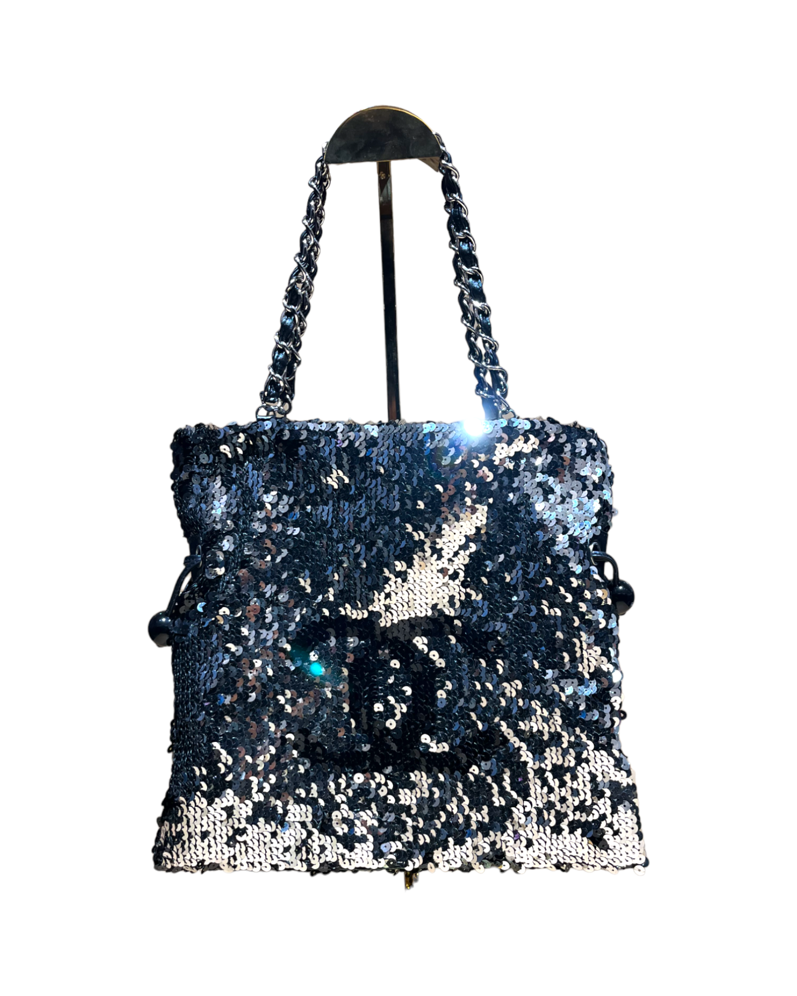 Chanel Timeless Metallic Sequin Drawstring Tote