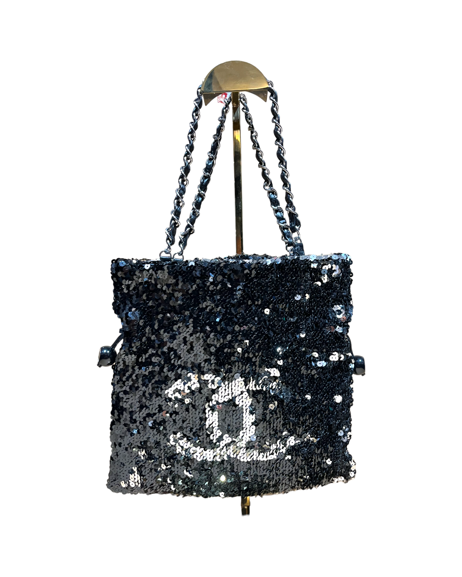 Chanel Timeless Metallic Sequin Drawstring Tote