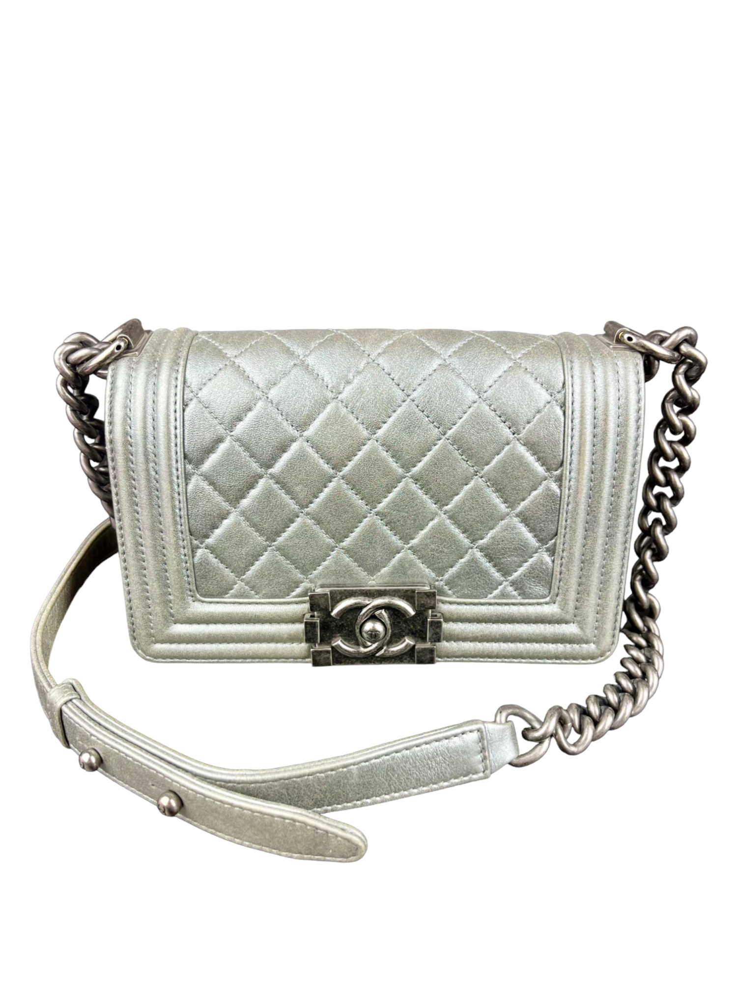 Chanel Small Boy Bag Silver