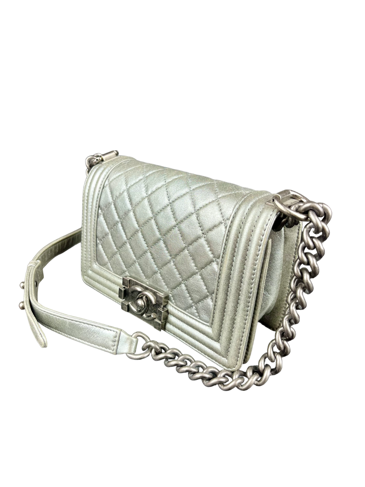 Chanel Small Boy Bag Silver