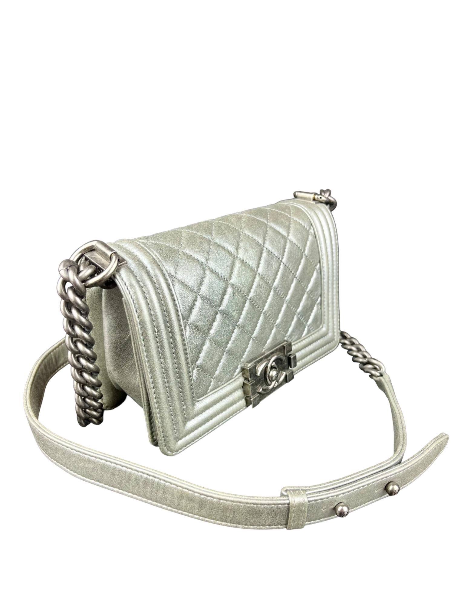 Chanel Small Boy Bag Silver