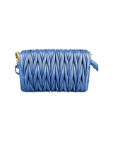 Miu Miu Blue Matelassé Leather Flap Crossbody Bag